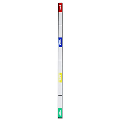 BankSupplies Height Measuring Wall Tape - 1 ½â€ W x 36†H - Removable Adhesive Backing Strip - Durable Vinyl Material - White Background & Black Letters - Height Measurement for Adults
