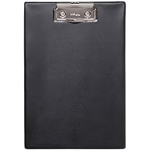 MAUL A5 Clipboard | Cardboard Clipboard with Foil | Writing Board with Paper Clip | Clipboard with Modern Clip for Storage of Paper | for Office, Kitchen and Workshop | Black