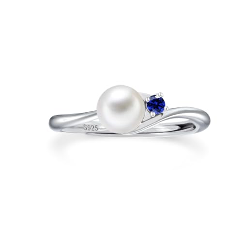 PHNIBIRD Saphir Bague femme argent 925 perle Pierre de naissance du mois de septembre Cadeau Femme...