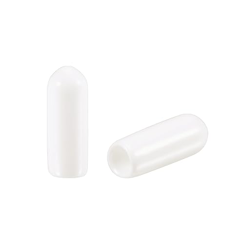sourcing map 50pcs Rond Caoutchouc Extrémité Capuchons 4mm Blanc Vinyle Couvercle Vis Filetage Protecteurs