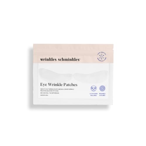 Wrinkles Schminkles Under Eye Wrinkle Patches, Smooth Eye Wrinkles, Crows Feet & Dark Circles Overnight, 1 Pair Reusable Medical Grade Silicone Patches