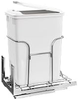 Bote de basura extraíble de 34 cuartos de galón con cierre suave y tapa para gabinetes de 14.2 pulgadas de ancho x 22 pulgadas de profundidad x 24.8