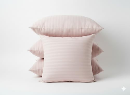 Image of Baby Pink Decorative Cushion Set of 2 | 16 x 16 Inch Soft Seating Accent for Sofa Chair | Elegant Home Furnishing Accessory for Living Room Bedroom Office Decor (Baby-Pink, 2)