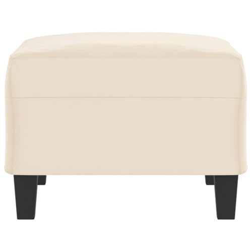 Repose-pied beige en microfibre résistant avec cadre stable - 6