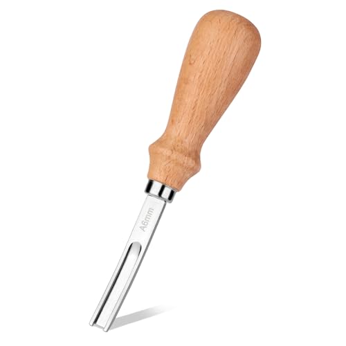 Jmuiiu 6mm Leather Edge Skiving Bevelers Tool Skiving Knife Leather Working Tools Leather Edge Trimmer Wide Mouth Skiving Tool for All Types of Leather Processing