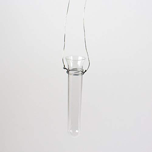 innaGLAS Mini Vase - Soliflore à Suspendre Milo avec Fil métallique, Verre Transparent, 11,5cm, Ø 2cm - Vase soliflore - Petit Vase à Suspendre