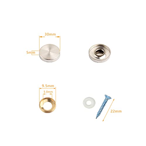Mirror Screws 30mm Brushed 304 Stainless Steel Cap Cover Nails for Decorative Mirror Sign/Advertising Hardware, Nails - Image 3