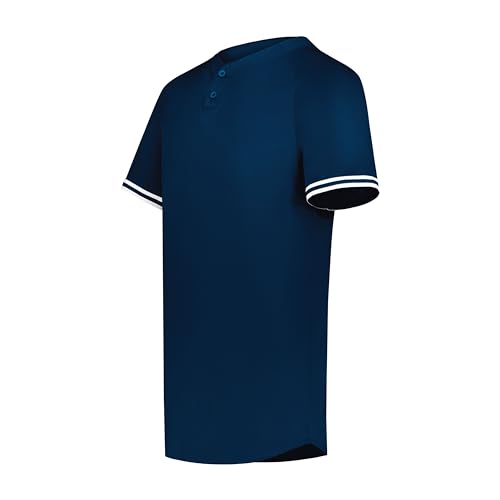 Augusta Sportswear Boys Cutter+ Henley Jersey, Navy/White, Small
