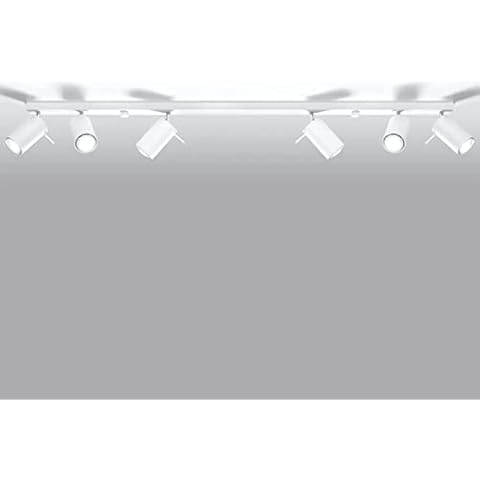 famlights Angelina Deckenstrahler aus Stahl Weiß, 6-flammig | Deckenlampe modern, ideal für Küche Cover