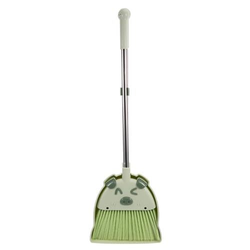 NOLITOY Mini Dustpan and Broom Set, Cartoon Stand Up Dustpans with Broom Sweeping Broom Handheld Broom for Lobby Garage Cleaning Supplies