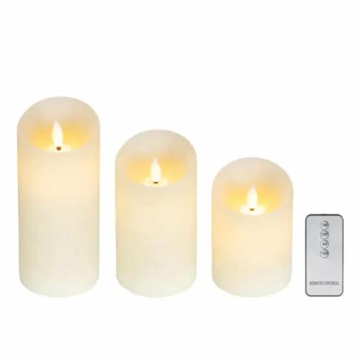 Velas LED Decorativas Efecto Llama, 3 Unidades (Negro)