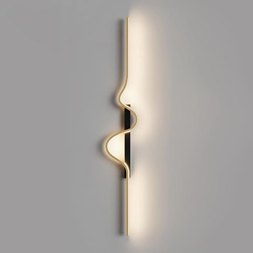 Lampe de chevet LED FANDIAO en métal noir et or pour éclairer un coin de chambre sombre