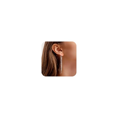 ASH'S CHOICE Boucles d'Oreille Femme Argent, Boucle d'Oreille Pendante, Style Goutte, Design Classique en Spirale, Longues, Post en Argent 925, Hypoallergénique, Bijoux...