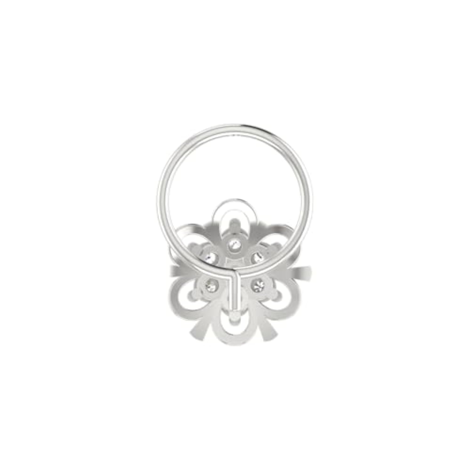 Women's 9K BIS Hallmarked White Gold Stud Nosering