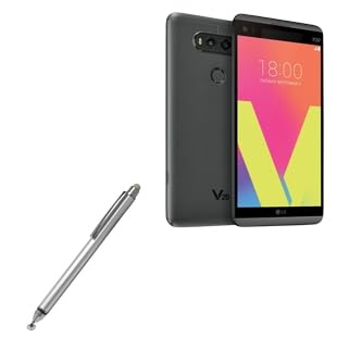 BoxWave Stylus Pen Compatible with LG V20 - DualTip Capacitive Stylus, Fiber Tip Disc Tip Capacitive Stylus Pen - Metallic Silver