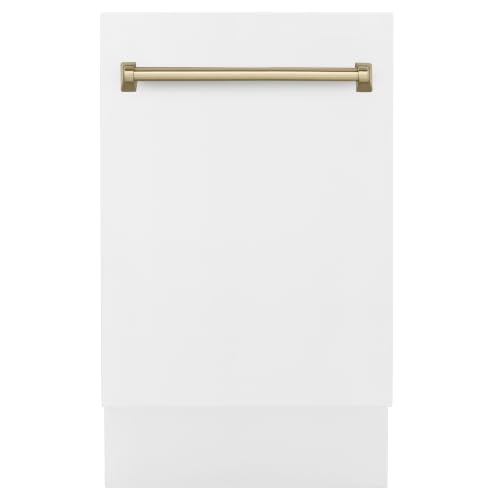 ZLINE Autograph 18 Compact Dishwasher with Champagne Handle