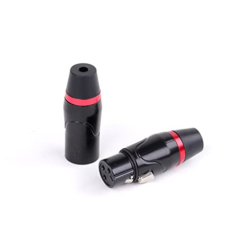 Conector XLR de 3 pines negro y rojo para cable de iluminación de señal de vídeo D1031 6