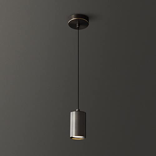 Plafonnier suspendu en bronze véritable lustre tube chic pour îlot de cuisine