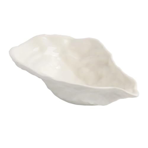 MUCKLILY Oyster Shell Serving Plate Appetizer Dish for Seafood Sashimi and Cold Salads Elegant Food Presentation Tray for Desserts and Fruits