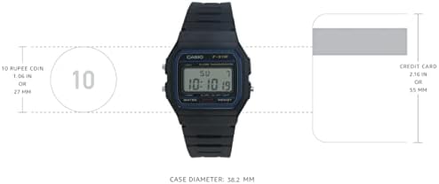 Casio F91W-1 Mens Classic Chronograph Alarm LCD Digital Watch, Black, F ...