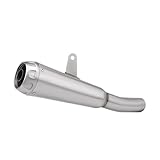 Material de escape de motocicleta: Fabricado en acero inoxidable, ofrece resistencia al calor y durabilidad a largo plazo, lo que garantiza un rendimiento confiable incluso en condiciones de conducción extremas.