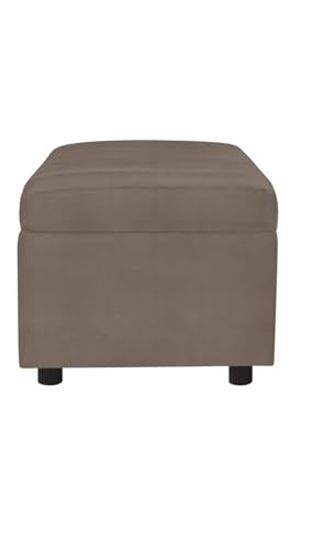 Image of 2 Seater Storage Ottoman Bench | Upholstered Fabric Sofa Bench with Hidden Storage | Bedroom Living Room Entryway Seating | Multipurpose Lounge Footrest Seat with Lid | Modern Furniture Brown