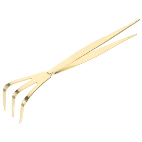 BCOATH Bonsai Tweezers Rake Tweezers for Bonsai Multi-function Tweezers Plants Tweezers for Crafts Portable Multifunctional Tweezers Bonsai Tools for Beginners Golden Stainless Steel