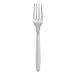 Restaurantware Moderna 7.3 Inch Disposable Forks 250 Recyclable Plastic Cutlery - Crack-Resistant For All Types Of Meals Silver Plastic Party Forks