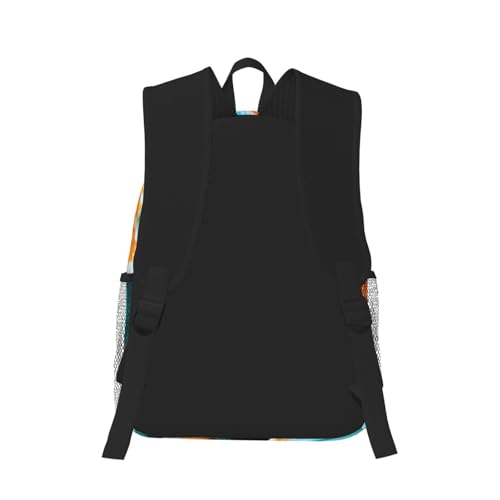 Sac à dos voyage imprimé poisson koï HD polyvalent noir double sangle - 3