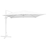 sombrilla 4x3 Esta fabricado con: aluminio. Parasol excéntrico Rectangular de Aluminio Blanco Moderno de 3 x 4 m - LOLAhome