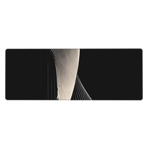 Tapis de clavier abstrait curves avec base caoutchouc antidérapant et bords cousus