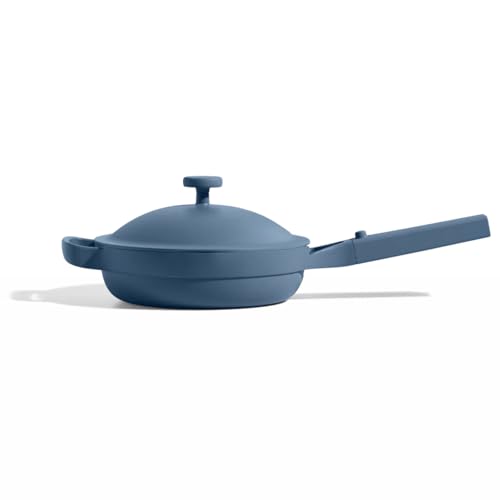 Our Place Mini Always Pan 2.0-22cm (1.1L) Nonstick, Toxin-Free Ceramic Cookware | Patented 10-in-1 Aluminum Frying & Sauté Pan | Safe for Oven, Induction & All Cooktops up to 232°C | Blue Salt by Our Place - Used condition - CA$83.35