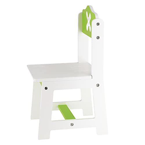 Bieco Kinderstuhl Holz weiß/grün | Kinder Sitzbank | Kleiner Stuhl für