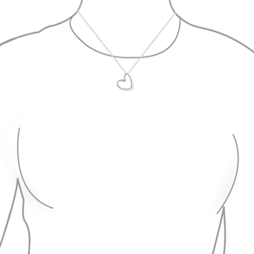 Bling Jewelry Floating Open Heart Pendant Necklace For Women For Girlfriend .925 Sterling Silver With Chain2
