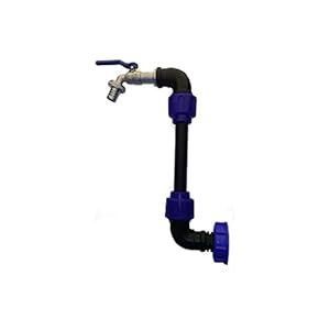 VOXTRADE IBC adapter met zwanenhals kraan voor regenvat of 1000L tank, versch. uitvoering. (kunststof/koper, 3/4″)