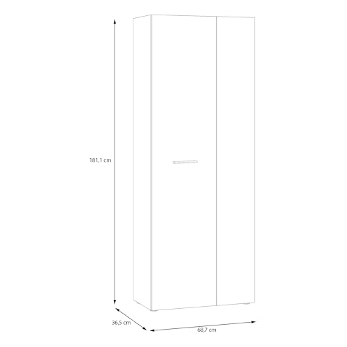FORTE NET106 Schrank 70 180, Mehrzweckschrank, Staubsaugerschrank, Abstellraum, Drehtürenschrank, 2-türig mit Einlegeböden… – Ansicht 2