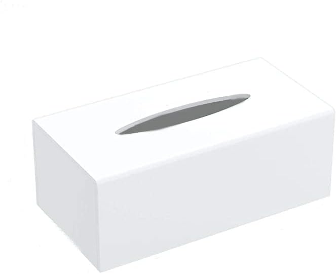LAMSIT IBDAA - Acrylic Tissue Box | Holder Case Storage Case | Mirror Box | Napkin Holder Organizer (Rectangle (25x13x9 cm), White)
