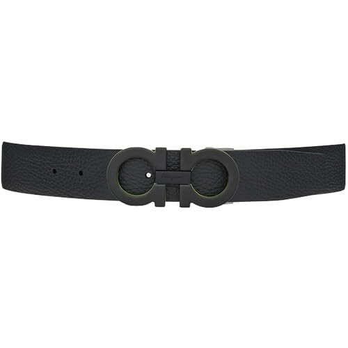 Salvatore Ferragamo Black Gancini Adjustable reversible Leather Belt (115IT) - Image 2