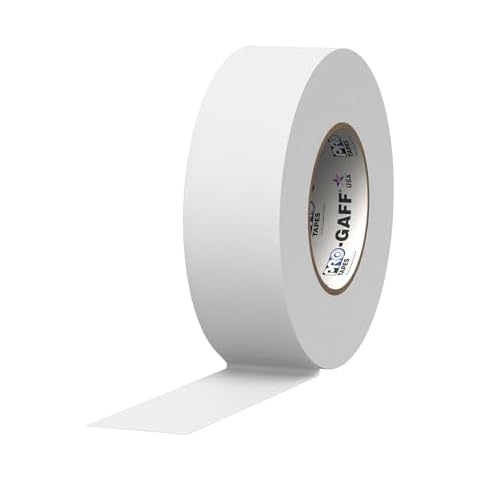 ProTapes Pro Gaff Premium Matte Cloth Gaffer's Tape With Rubber Adhesive, 11 mils Thick, 55 yds Length, 2" Width, White (Pack of 1) Cover