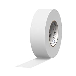 ProTapes Pro Gaff Premium Matte Cloth Gaffer's Tape With Rubber Adhesive, 11 mils Thick, 55 yds Length, 2" Width, White (Pack of 1)