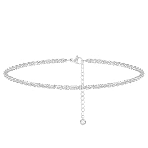 ASCOMY Ankle Bracelets for Women 14K Gold/Silver Plated Anklet for Women Silver Layered Shining Tennis Anklet Dainty Beaded Bar Dot Pearl Satellite Link Chain Anklets Summer Beach Foot Chain Jewelry Gifts