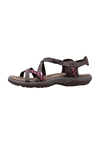 Skechers REGGAE SLIM VACAY, Sandalias de Talón Abierto para Mujer, Chocolate Duraleather/ Webbing, 41 EU