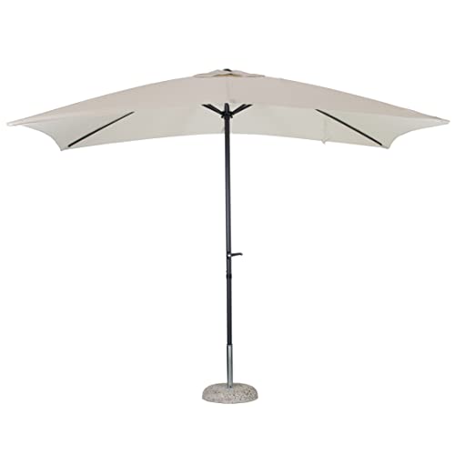 Totò Piccinni Ombrellone da Giardino Cuba con palo Centrale e Struttura in Alluminio (Ecrù, 3 x 4 Metri)