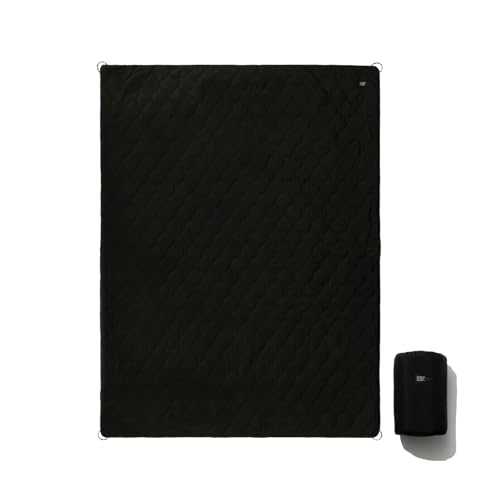 BROOKLYN OUTDOOR COMPANY (BOC) ブルックリンアウトドアカンパニー サーマルフリースブランケット ジップアップ 寝袋型 NY発 キャンプ アウトドア 防寒 撥水加工 災害対策 (ブラック) (H180 x W130cm / ブラック)