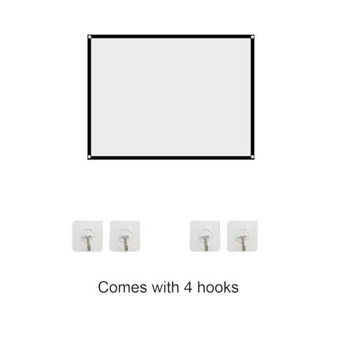 zalati Projector Screen Portable Indoor/Outdoor Movie Theater screen 16/9 polyester white soft screen For outdoor camping Collapsible High Contrast Hanging Hole Grommets - 60inch zalati Projector Screen Portable Indoor/Outdoor Movie Theater screen 16/9 polyester white soft screen For outdoor camping Collapsible High Contrast Hanging Hole Grommets - 60inch