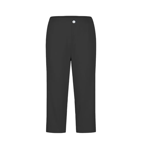 Women Capris for Summer Dressy Work Pants Stretchy Capri Pants Elastic Waist Business Loose Casual Trousers4