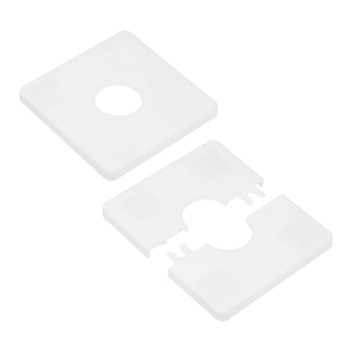 M METERXITY 2-Pack Wall Split Flange, for 1 Inch/25mm OD Pipe ABS Escutcheon Plate Square Self-Adhesive Plumbing Cover Plates for Water Pipe/Faucet [White]
