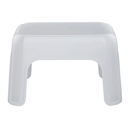Rubbermaid Step Stool 9.5-Inch High White Plastic Small Single Step Stool for Kids/Adults in Home/Kitchen/Laundry/Garage/Bathroom