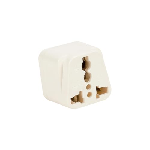 Image of Ocko Type G 3 Pin Plug Adapter | Universal Flat Pin Conversion Plug for Computers, Laptops & Chargers | International to Type G Outlet Adapter | Compact Travel Plug Converter | White (Pack of 1)