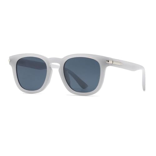 Lunettes de soleil de conduite et camping monture ronde bleu et gris